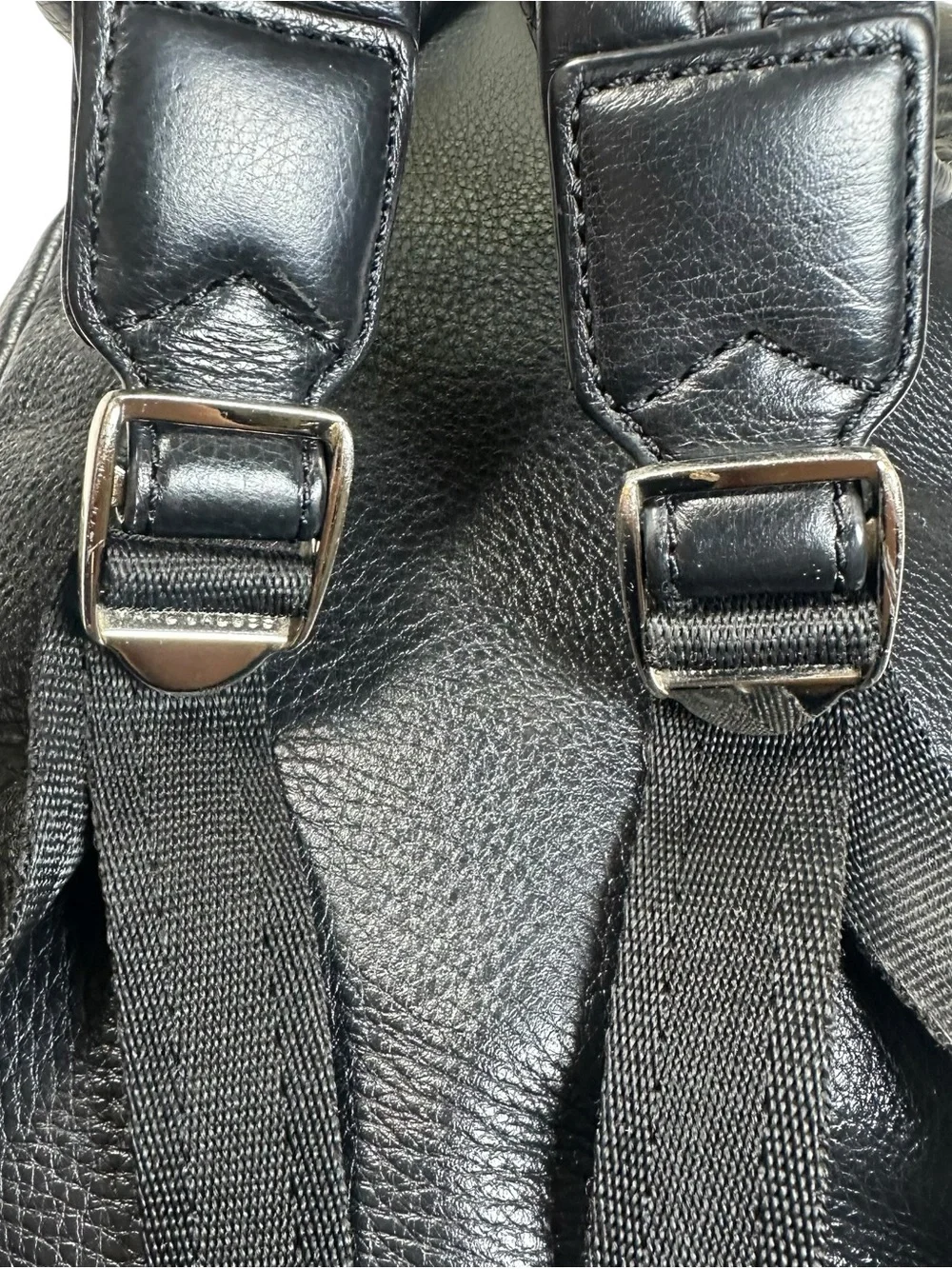 Marc Jacobs Black Leather Backpack Multi Zipper Shoulder Purse Soft Leather 8134